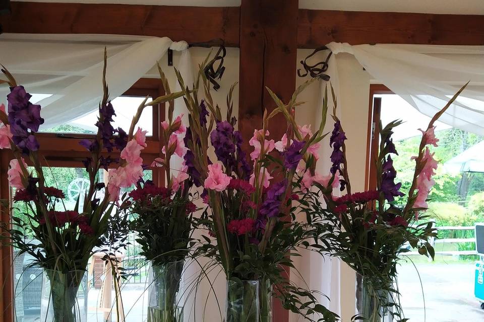 Tall gladioli vases