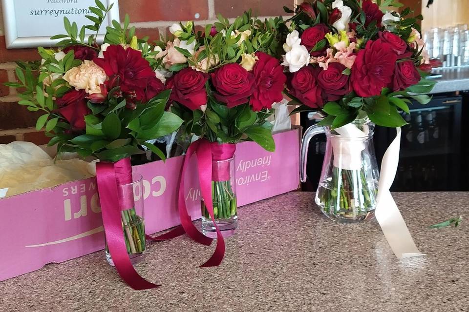 Burgundy bouquets