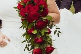 Red rose shower bouquet