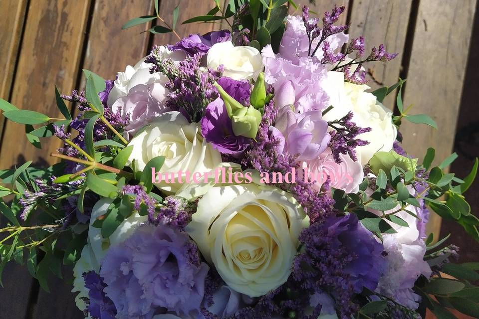 Lilac purple and ivory bouquet