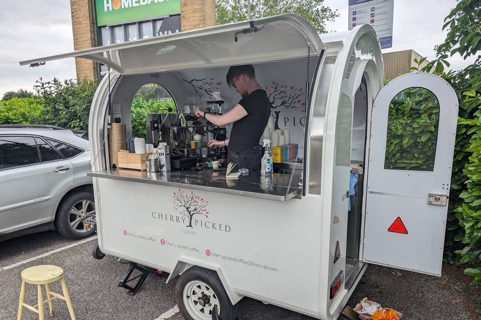 Main barista working hard