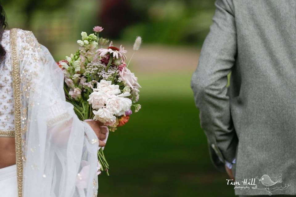 Bouquet and sari