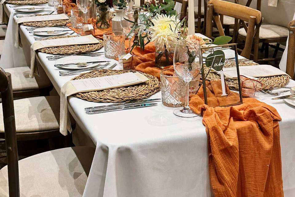 Burnt Orange Tables