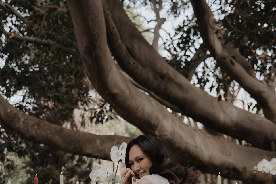 Bride at the table