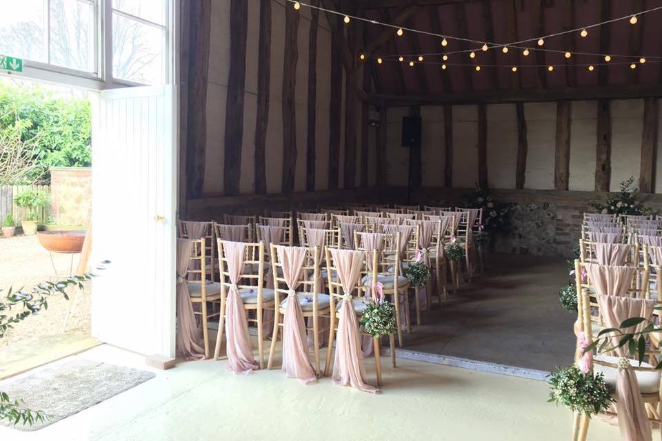 Ceremony inside the Barn