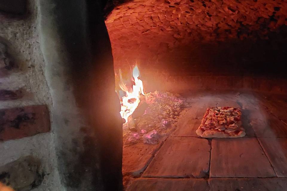 Medieval wood-fired pizza oven