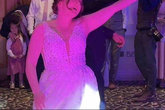 Bride and Groom in the pink
