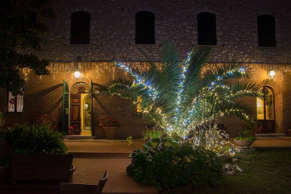 Courtyard at night