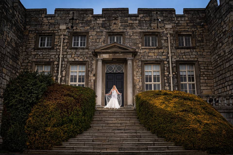 Bride at Hazelwood castle