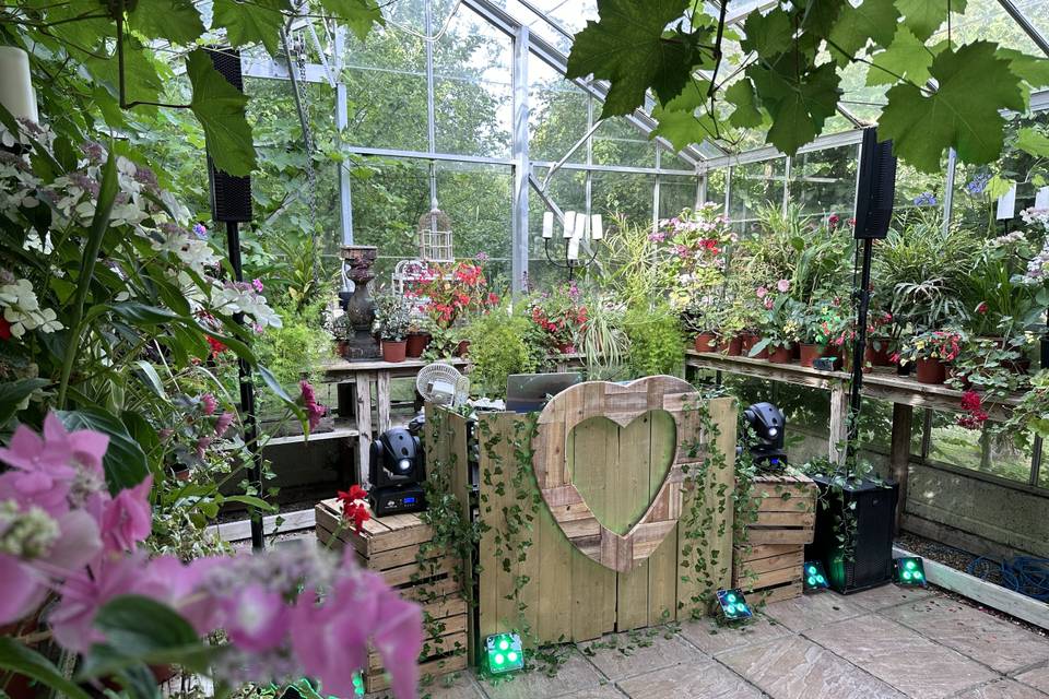 Rustic within a greenhouse