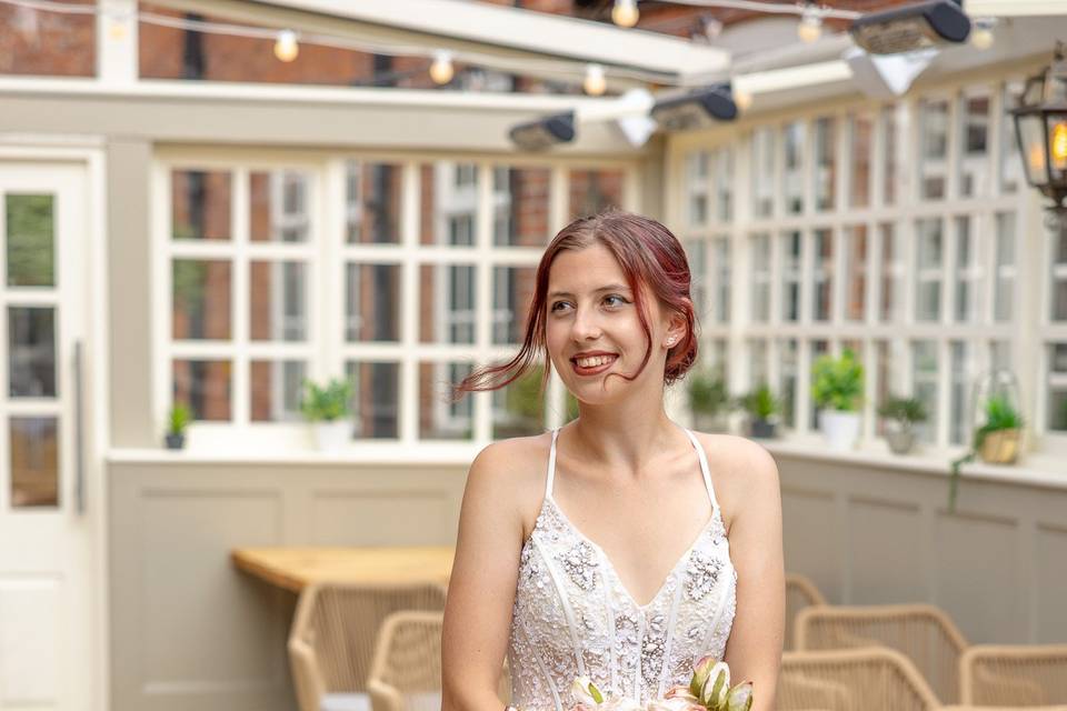 Bride at the terrace