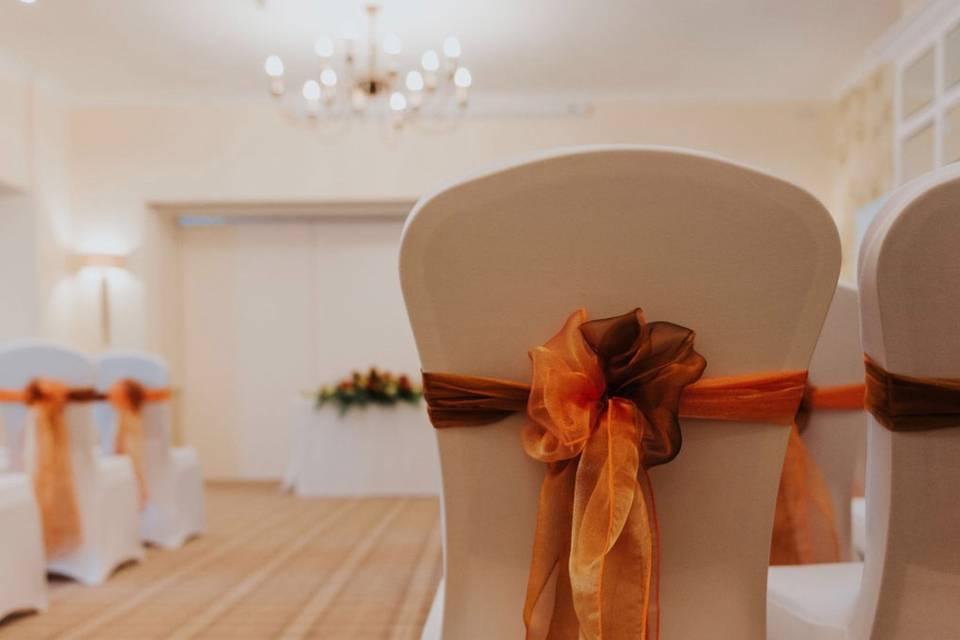 Autumn themed organza sashes