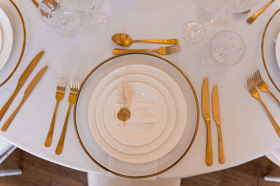 Gold Rimmed Charger Plates