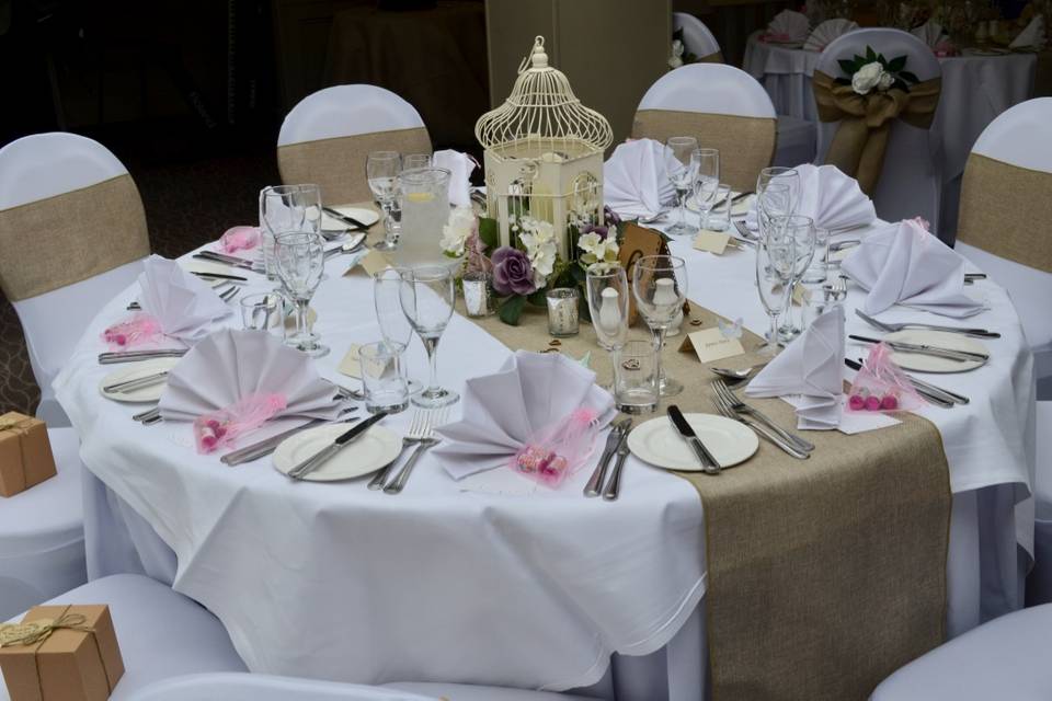 Rustic themed table decor