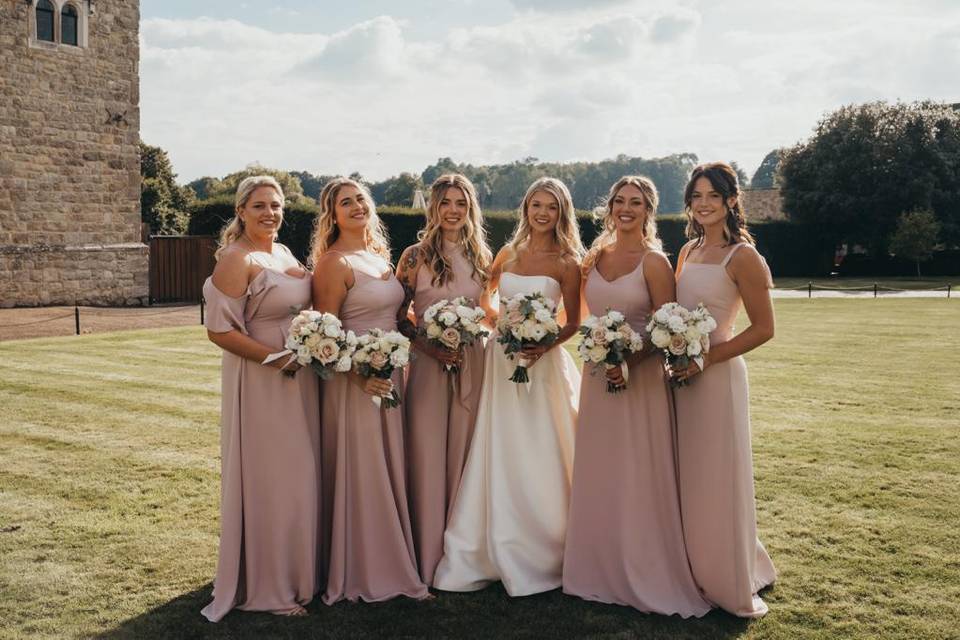 Bride and her bridesmaids.