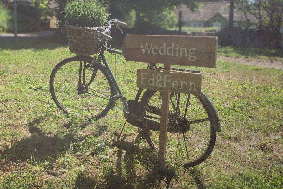 Vintage Bike and sign