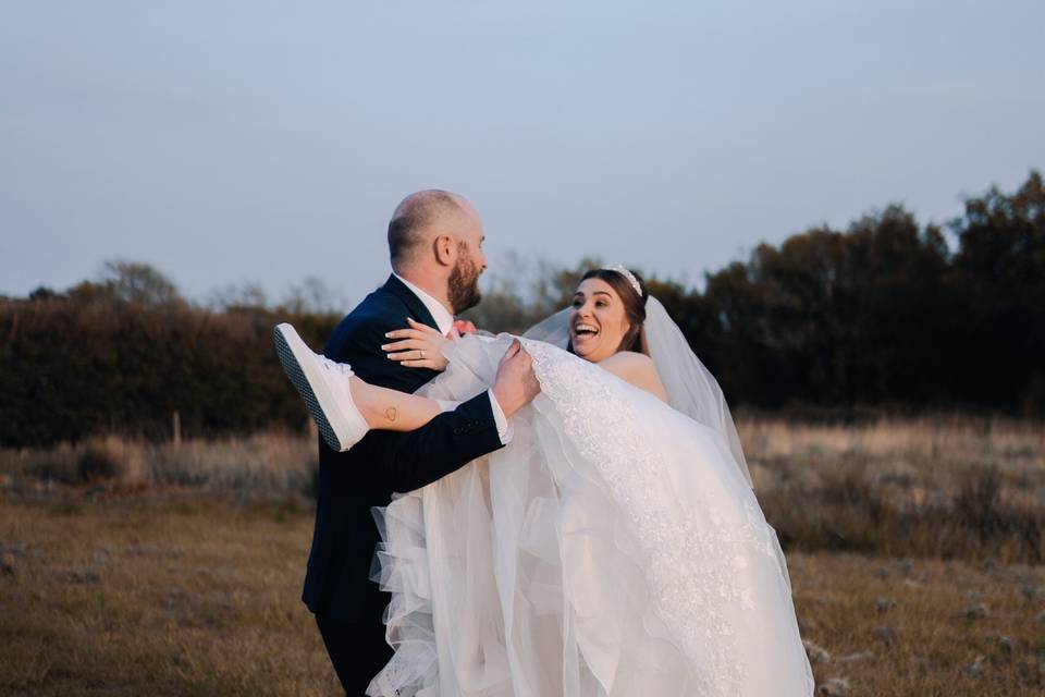 Wedding couple fun