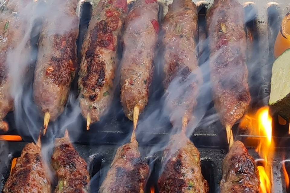 Lamb Kofta on the barbeque