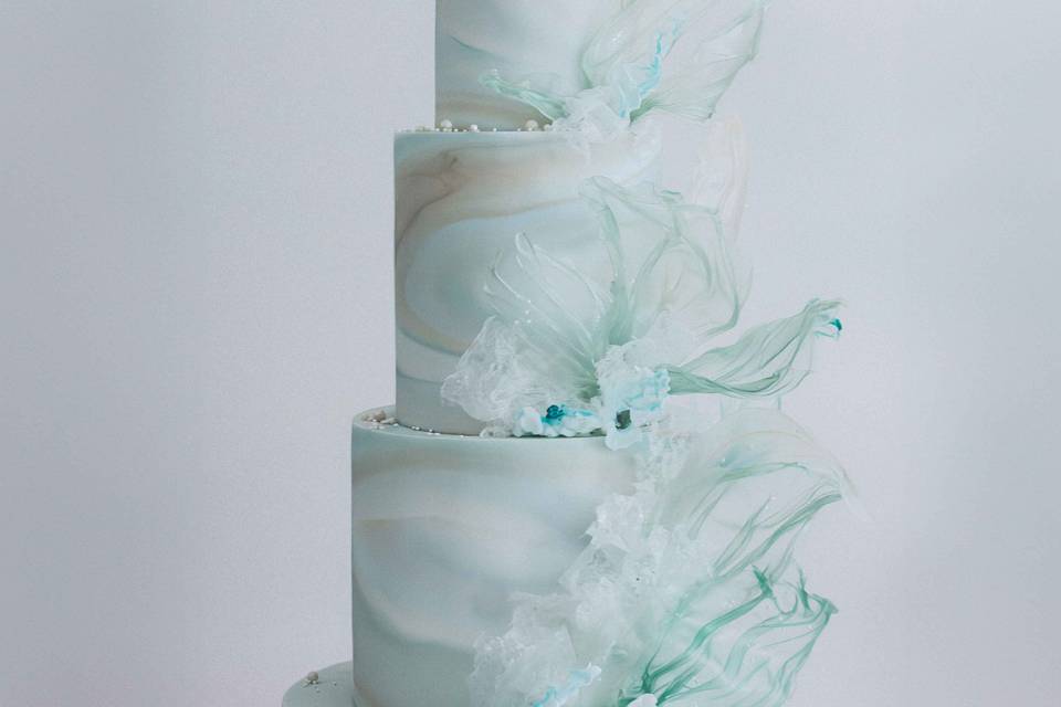 Coastal inspired wedding cake