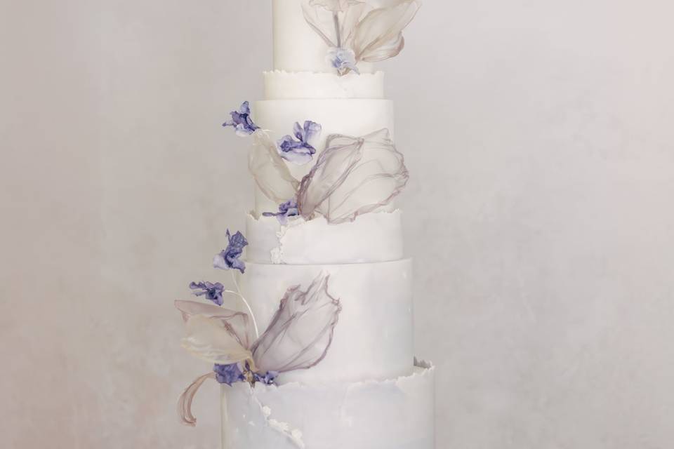 Lilac textured four tier