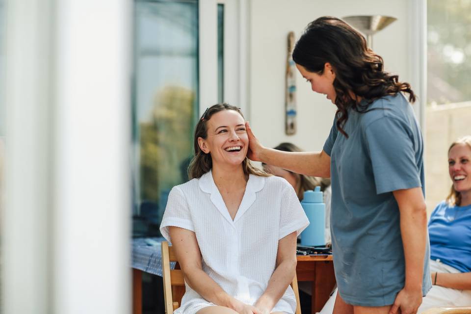 Bride getting ready