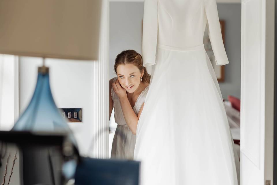 Bride getting ready