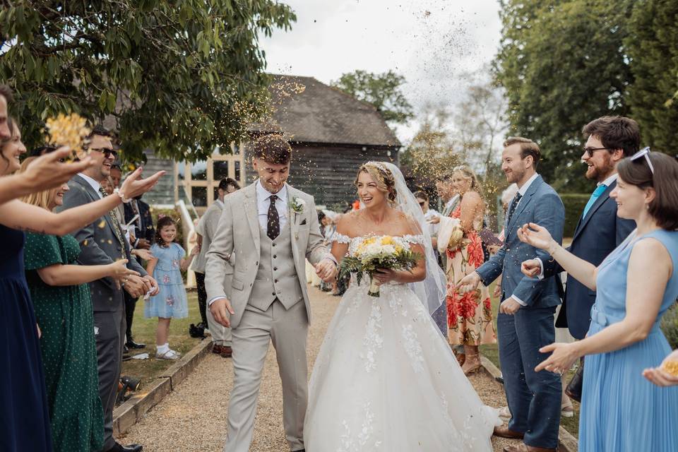 Couple and confetti