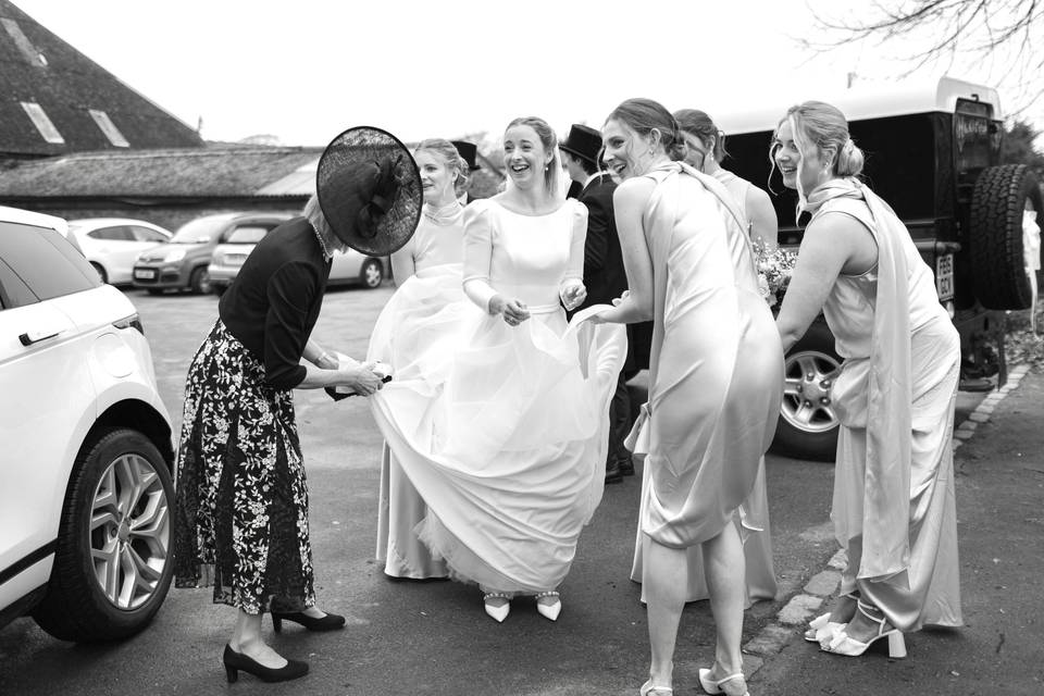 Mud on the wedding dress