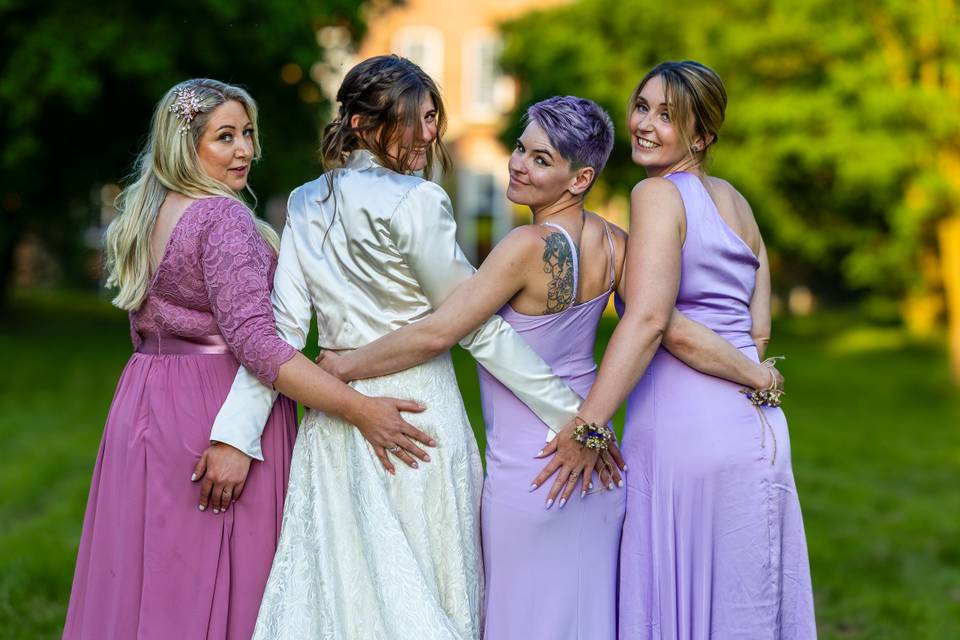 Bride and bridesmaids