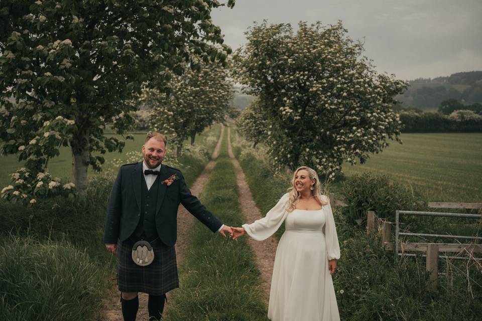 Countryside path couple