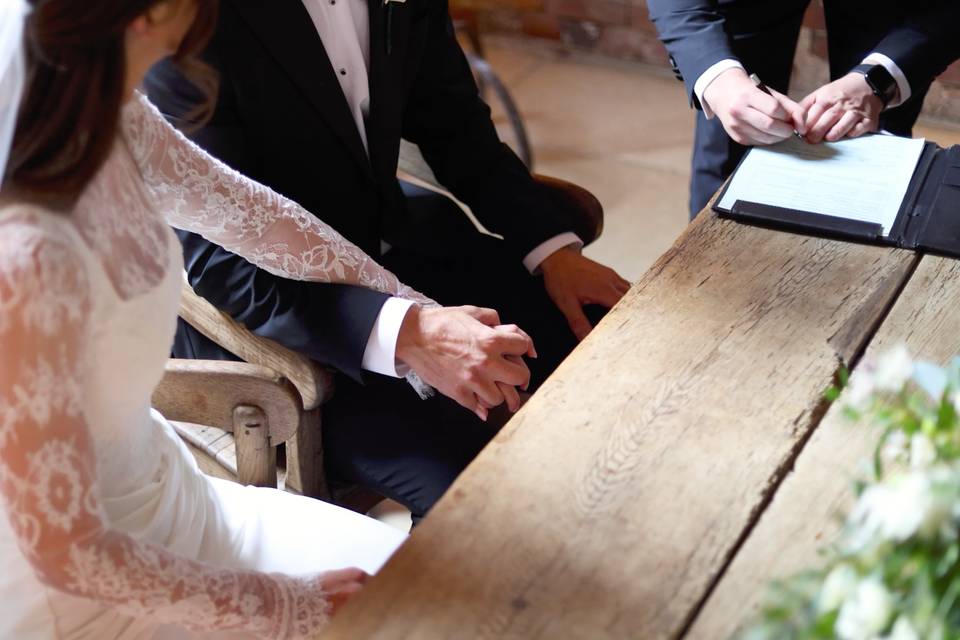 Sam and Katie at the Altar