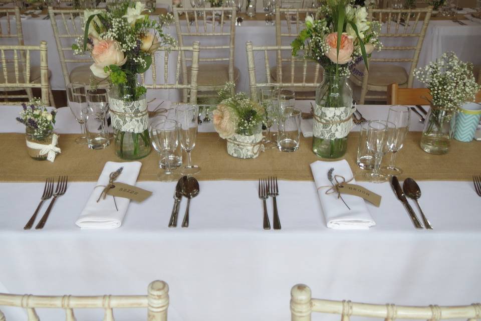 Bride & Groom place setting