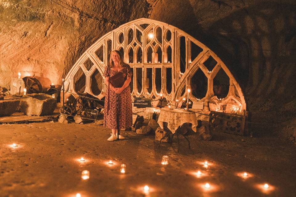 Ceremony within a cave