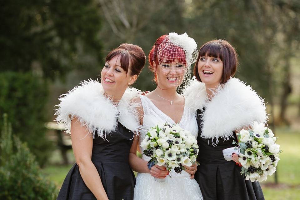 Bride and bridesmaids