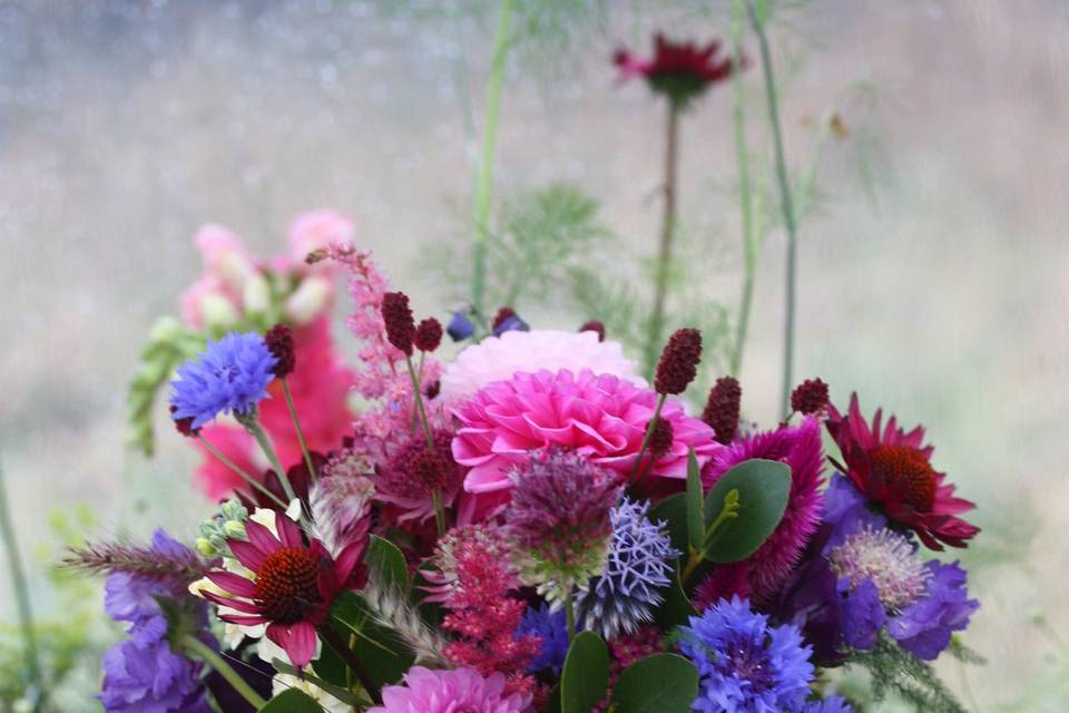 Bright and bold bridal bouquet