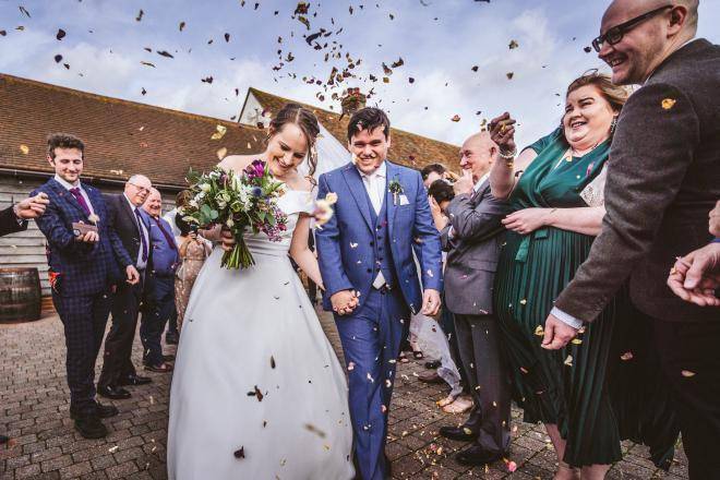 Spring Wedding Confetti Shot