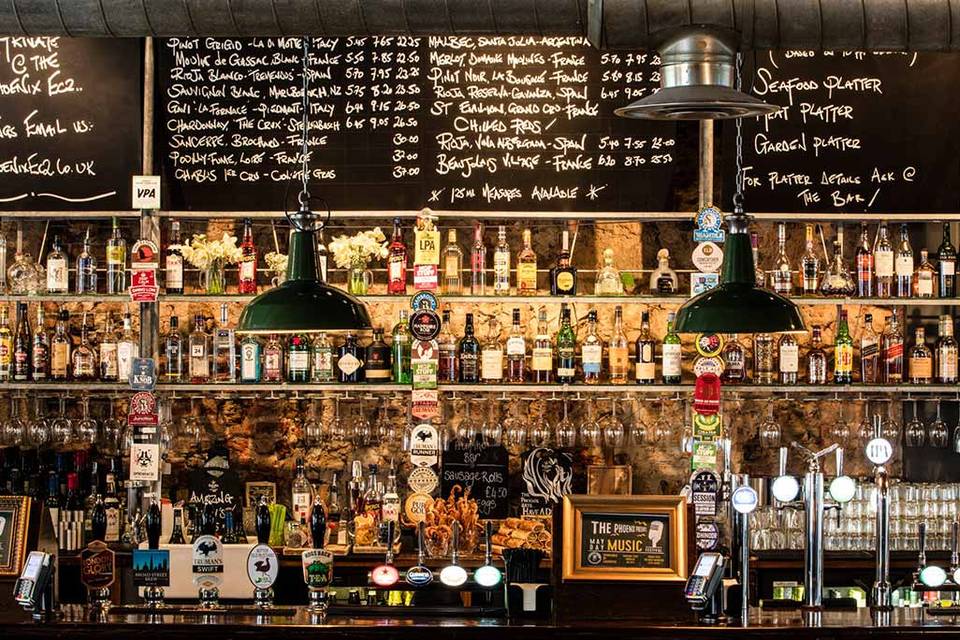 Well stocked bar