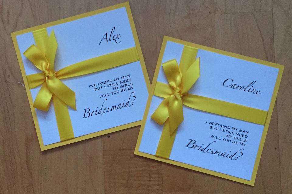 Bridesmaid thank you card