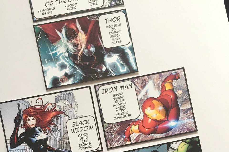 Superhero Table Plan