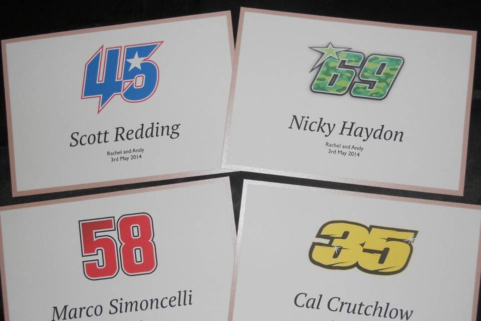 Moto GP Table Signs