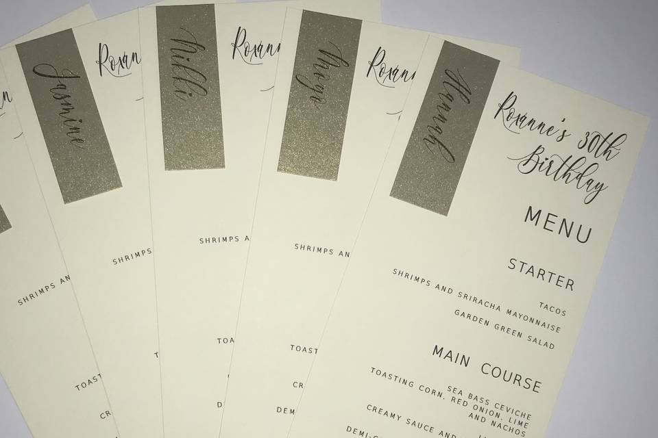 Individual Place Name Menus