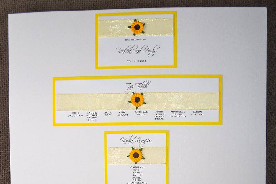 Sunflower table plan