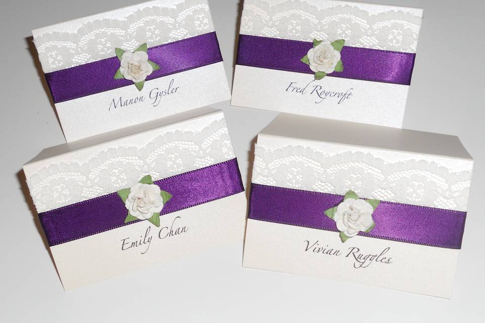 Vintage rose place cards