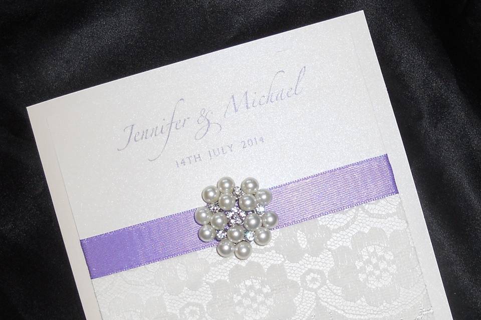 Pearl lace invite