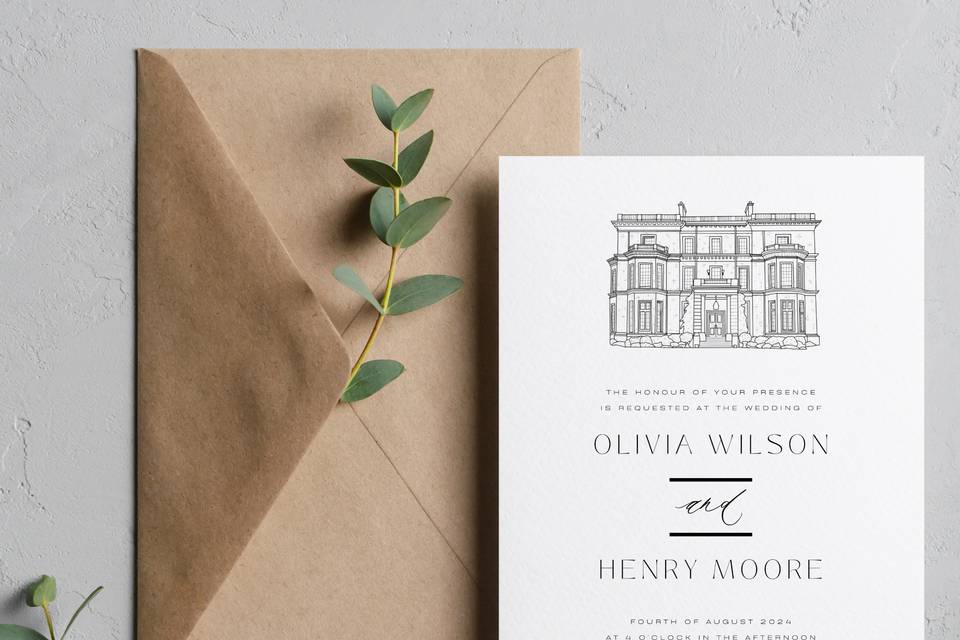 Venue illustration invitation