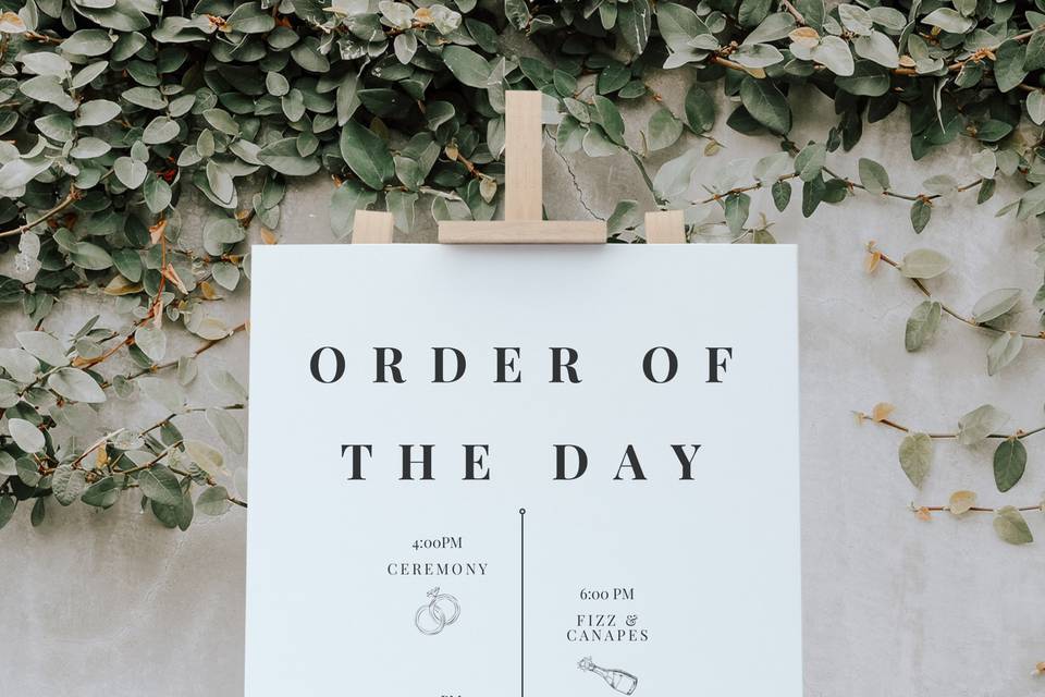 Order of the day sign