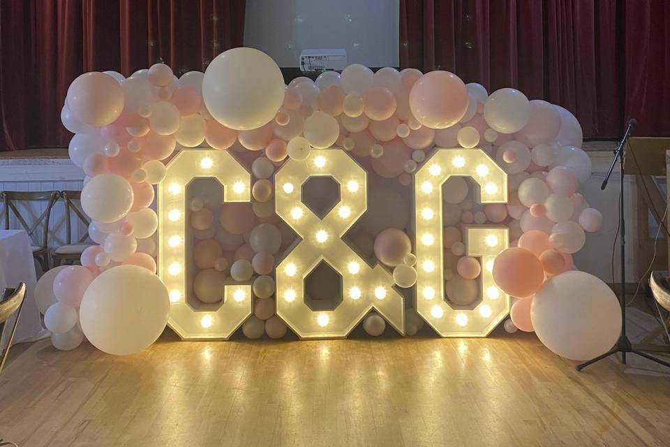 Light up numbers with balloons