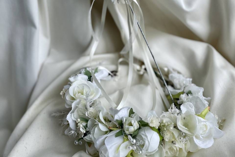 Ivory flower crown and wand