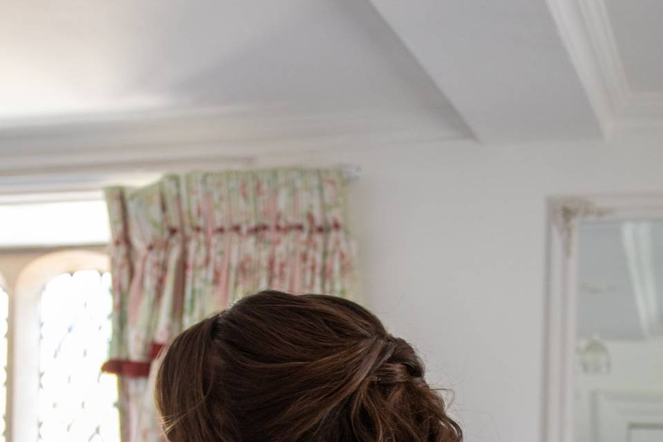 Romantic half-up style