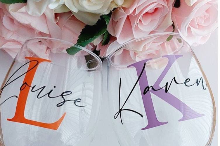 Personalsied wine glass